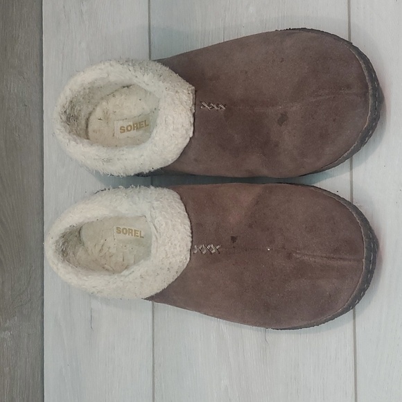 Sorel Women Leather Insulated Lined Slippers Flats shoes sz 8 - Picture 3 of 11